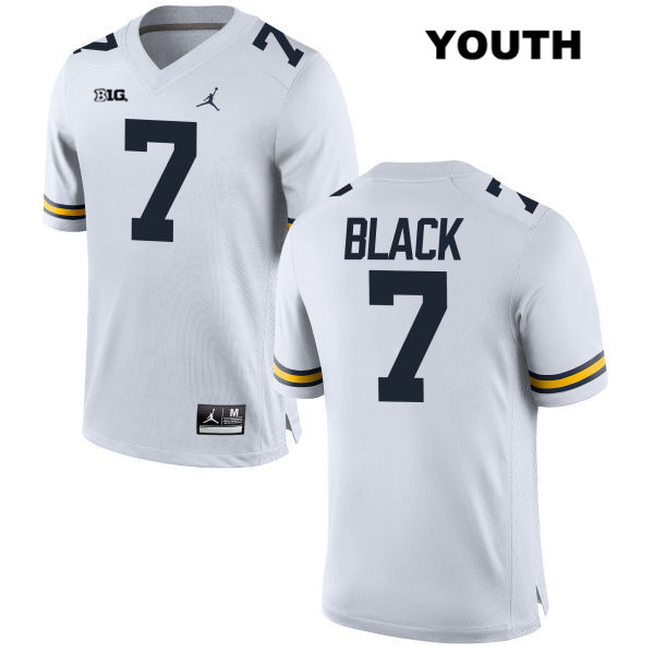Youth NCAA Michigan Wolverines Tarik Black #7 White Jordan Brand Authentic Stitched Football College Jersey GA25G85XM